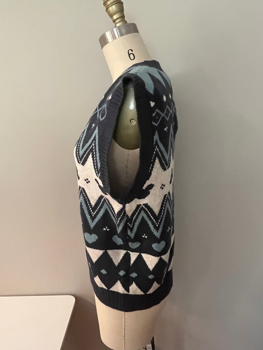 V-neck Fair isle inspired vest