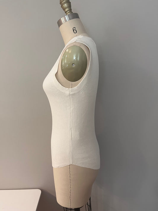 White ribbed tank top