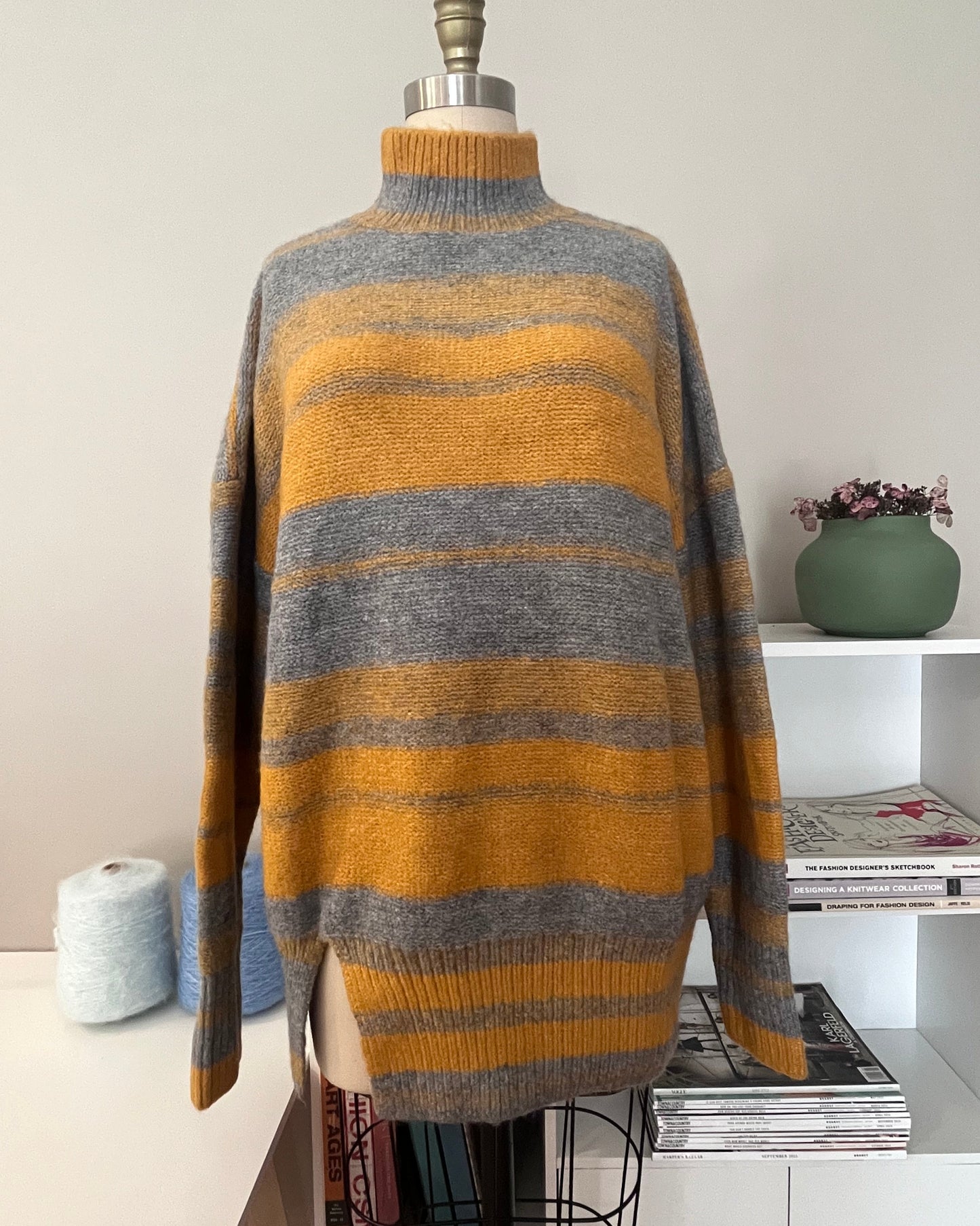 Striped Turtleneck Sweater