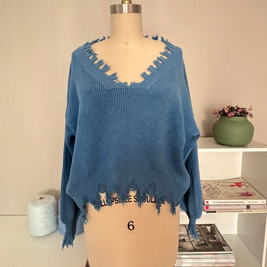 V-Neck ribbed sweater