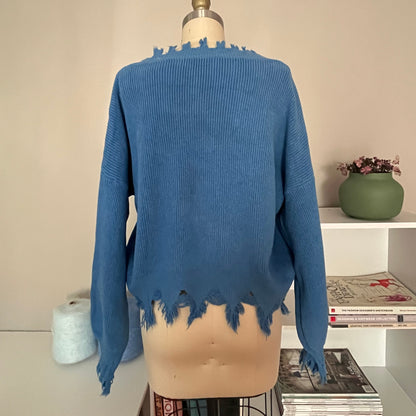 V-Neck ribbed sweater