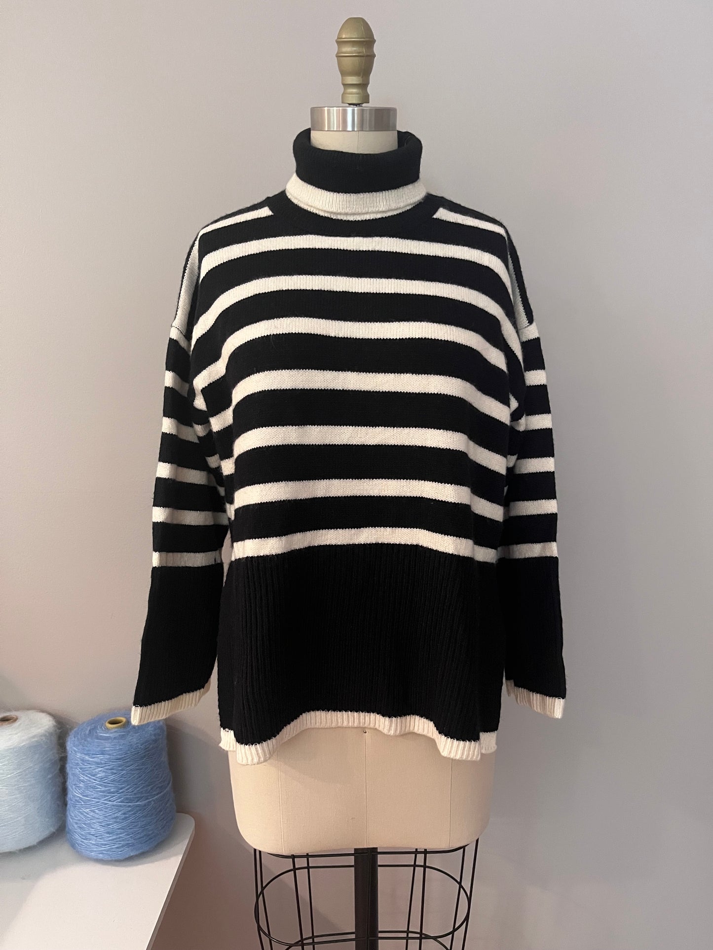 Striped turtleneck sweater