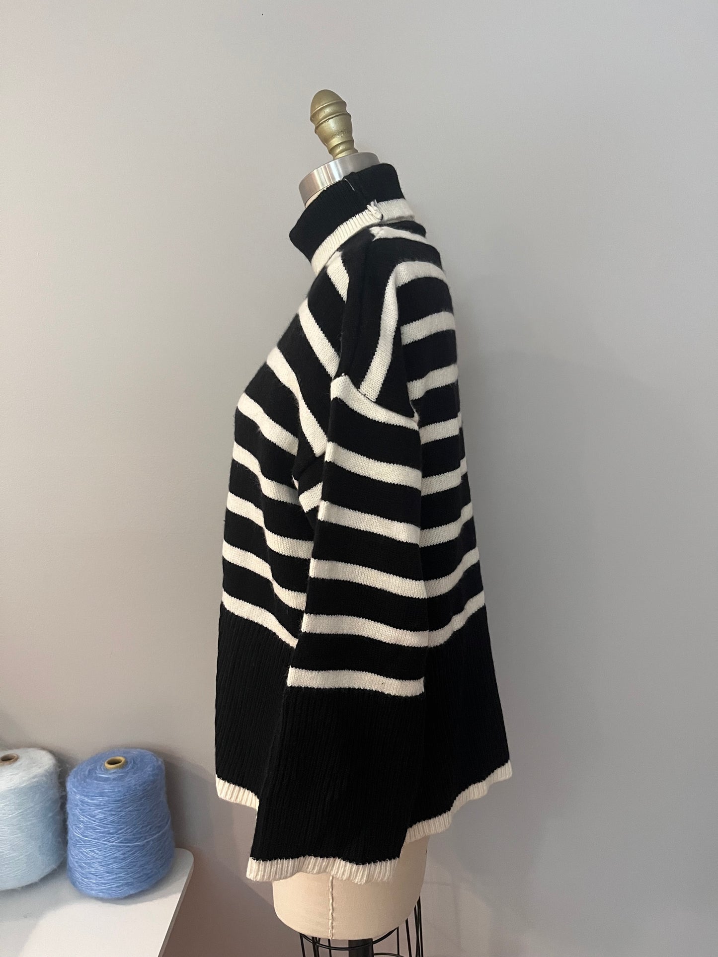 Striped turtleneck sweater