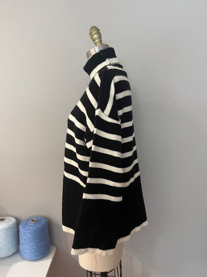 Striped turtleneck sweater