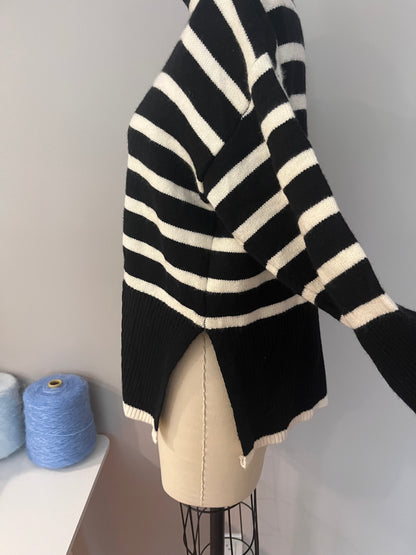 Striped turtleneck sweater