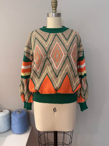 Retro Geo diamond knit sweater