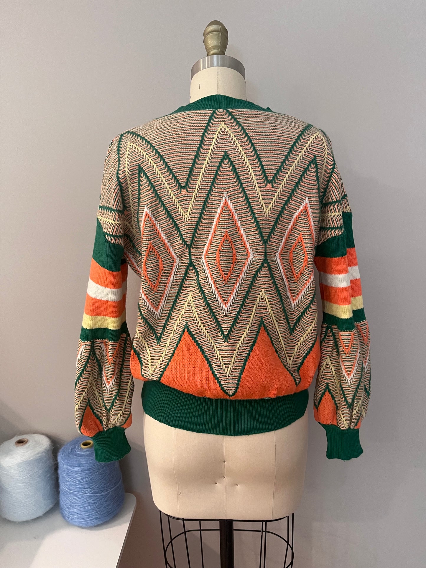Retro Geo diamond knit sweater