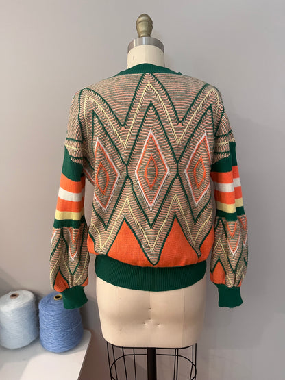 Retro Geo diamond knit sweater