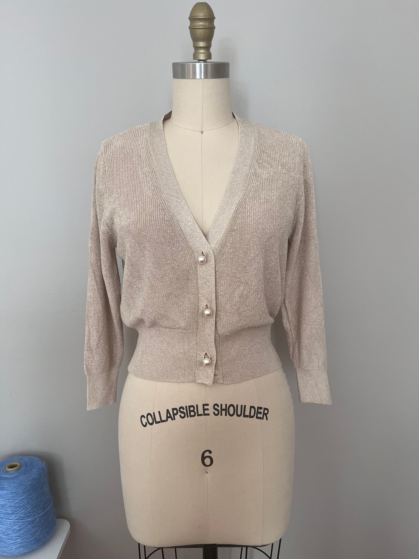 Beige shimmer cardigan