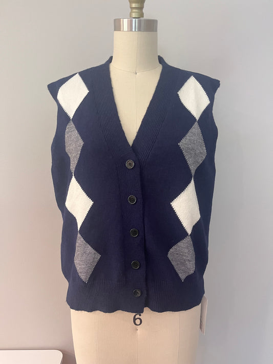 Classic argyle knit vest