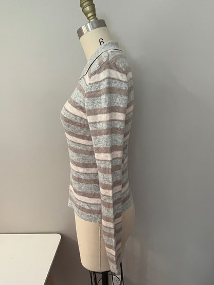 Ribbed stripe cardigan