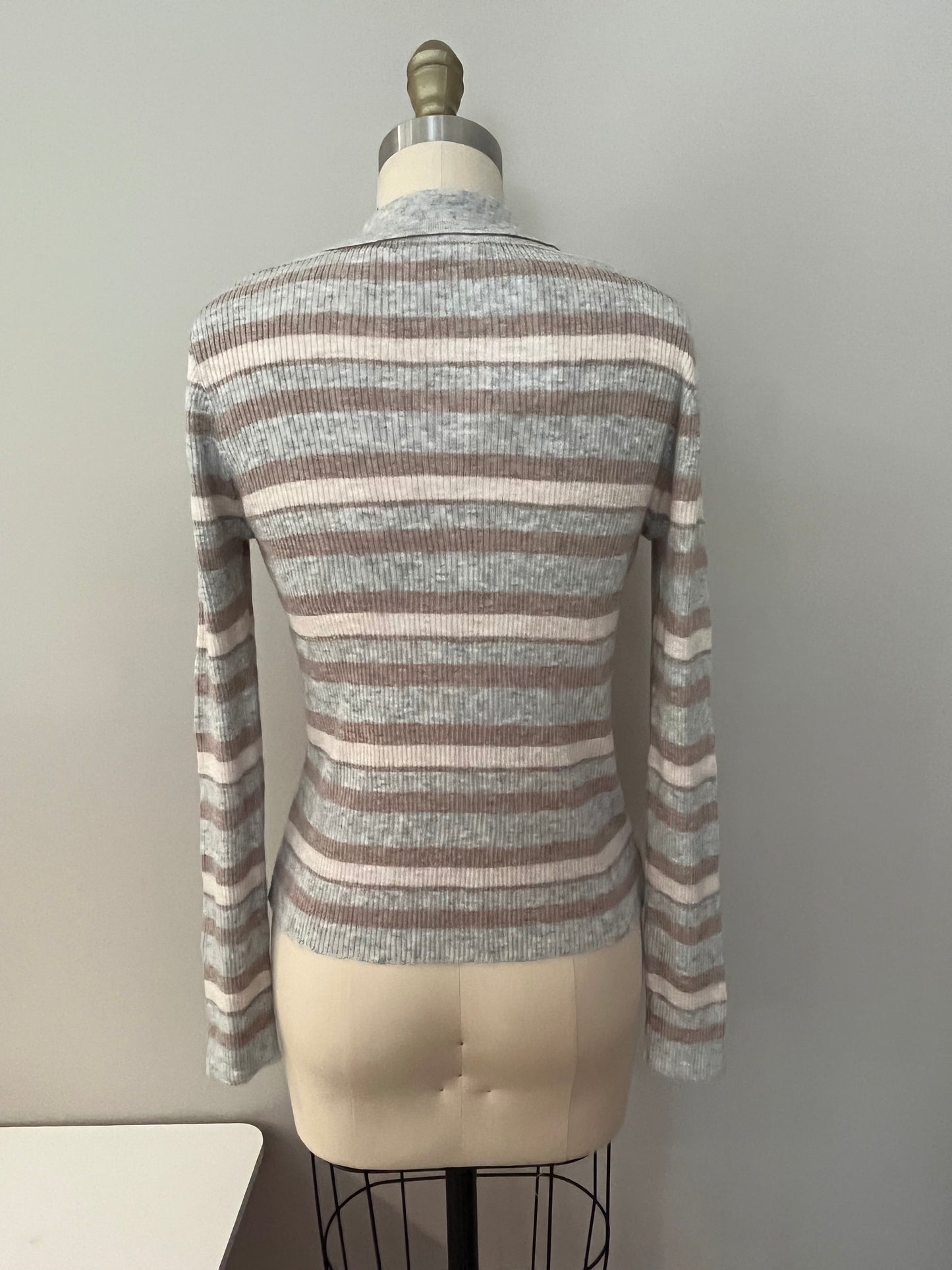 Ribbed stripe cardigan