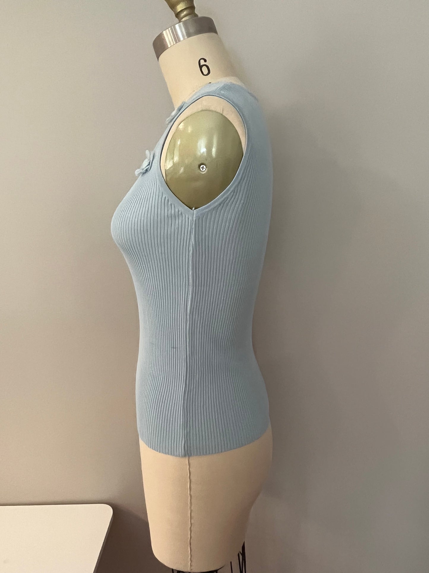 Light blue tank top with flowers