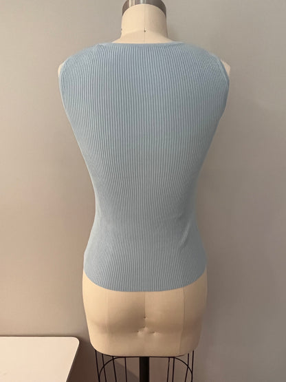 Light blue tank top with flowers