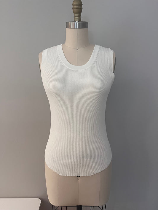 White ribbed tank top