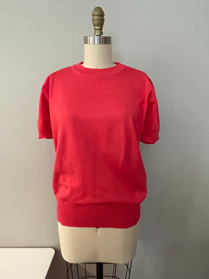 Cherry red puff sleeve top