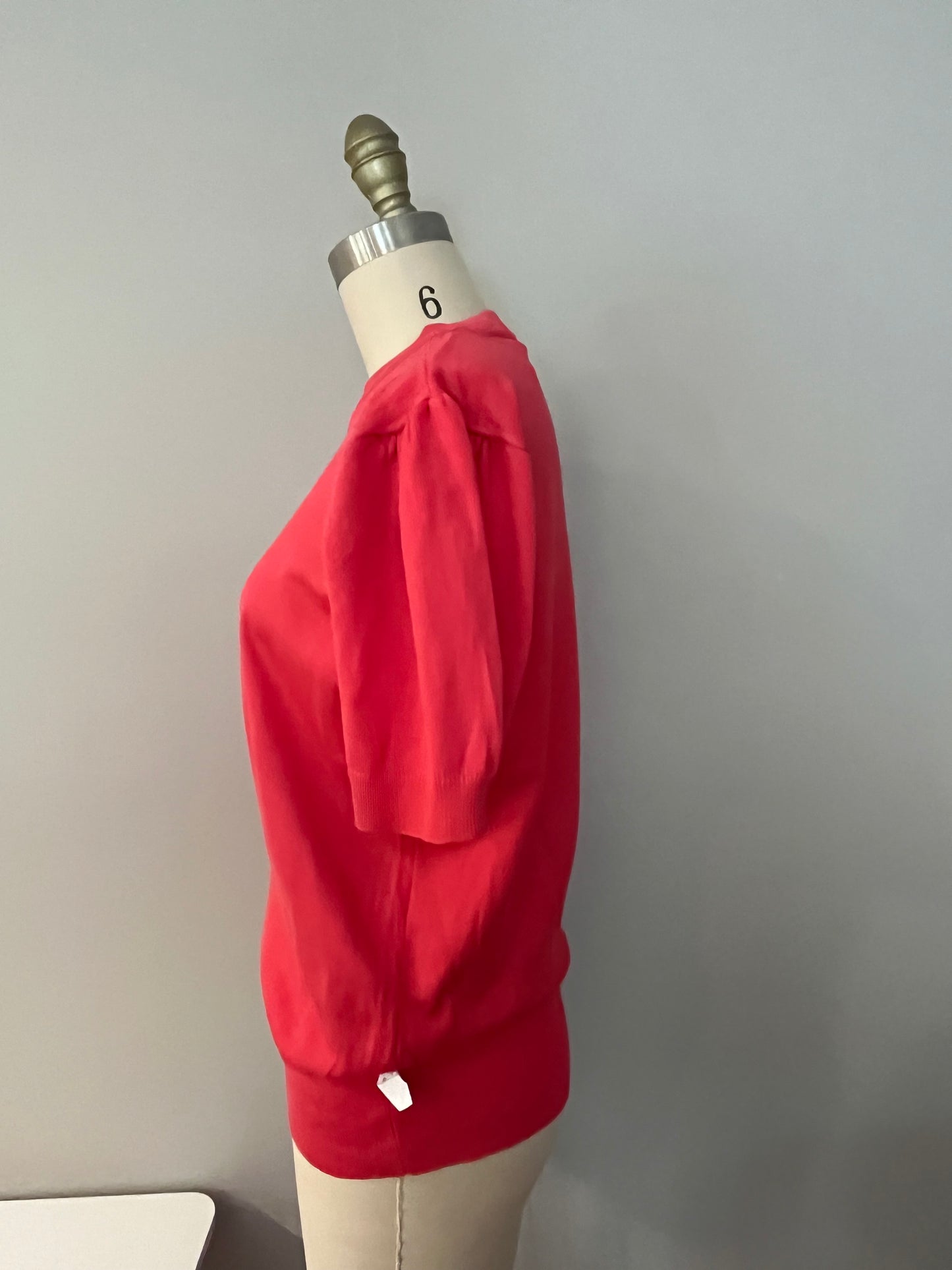 Cherry red puff sleeve top