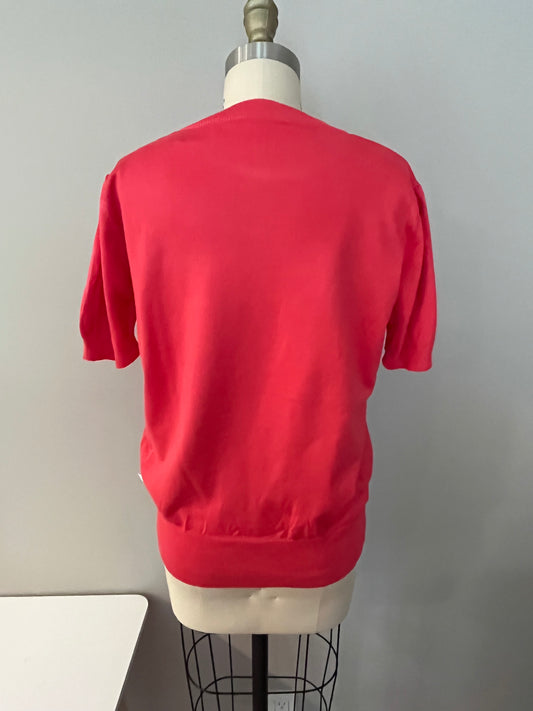 Cherry red puff sleeve top