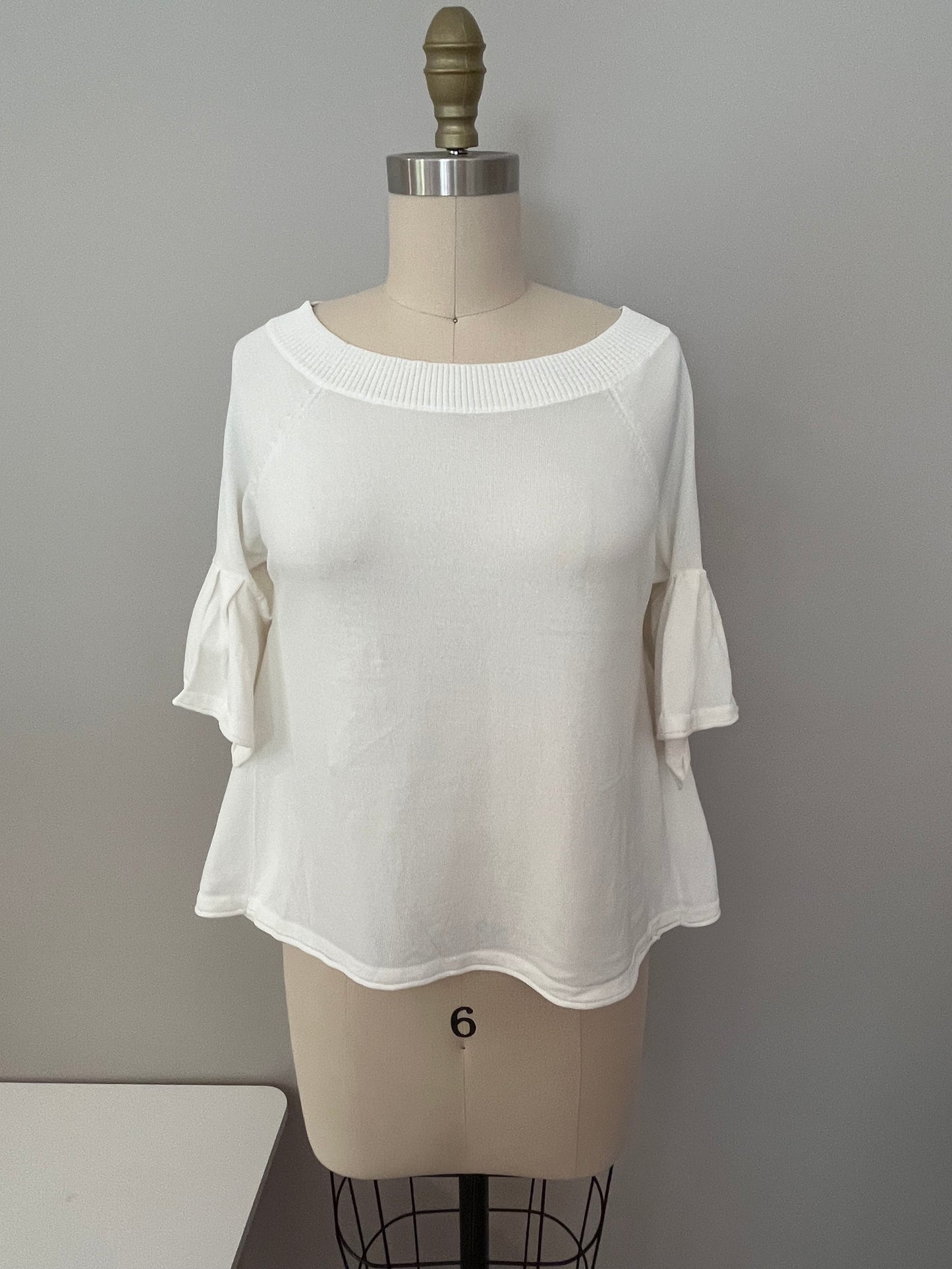 Flare three-quarter sleeve top