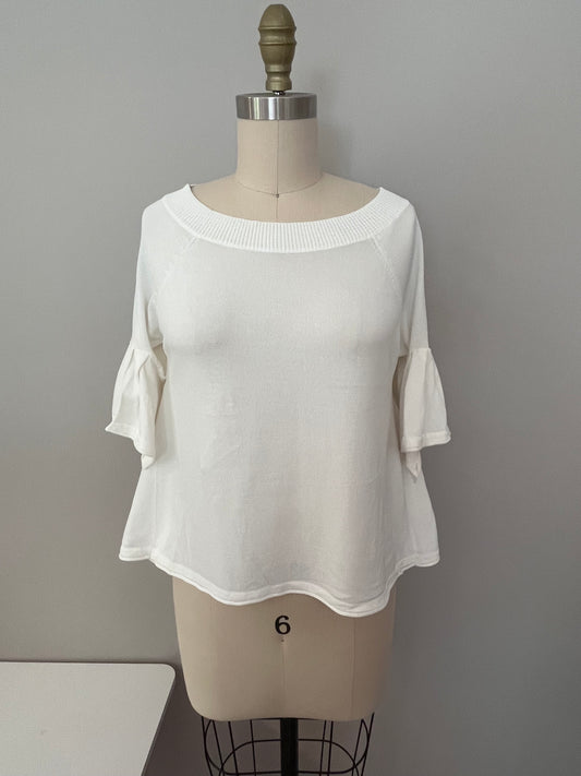Flare three-quarter sleeve top