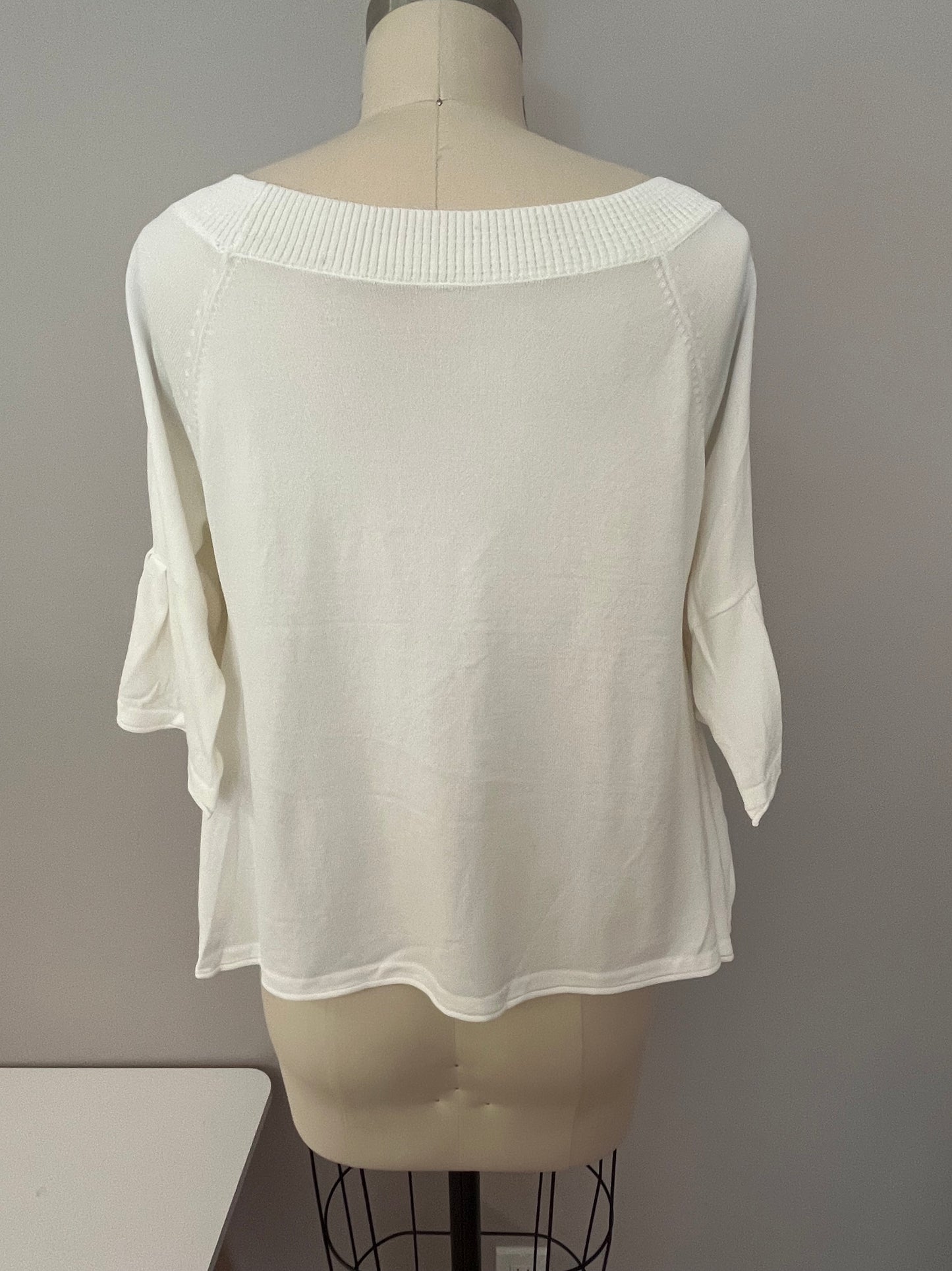Flare three-quarter sleeve top
