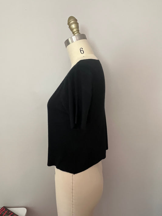 Black ribbed knit cardigan
