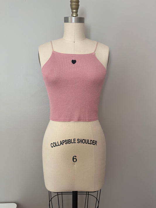 Rose heart knit cami