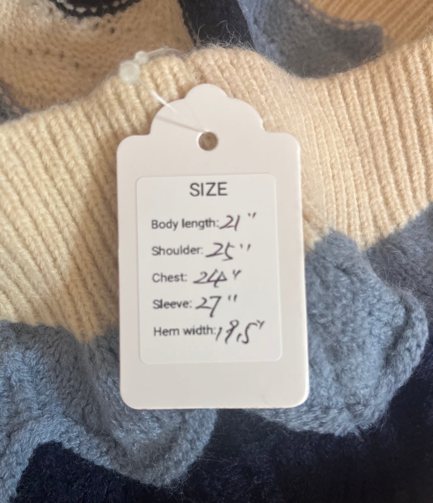 Multi-tone scallop sweater