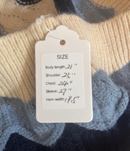 Multi-tone scallop sweater