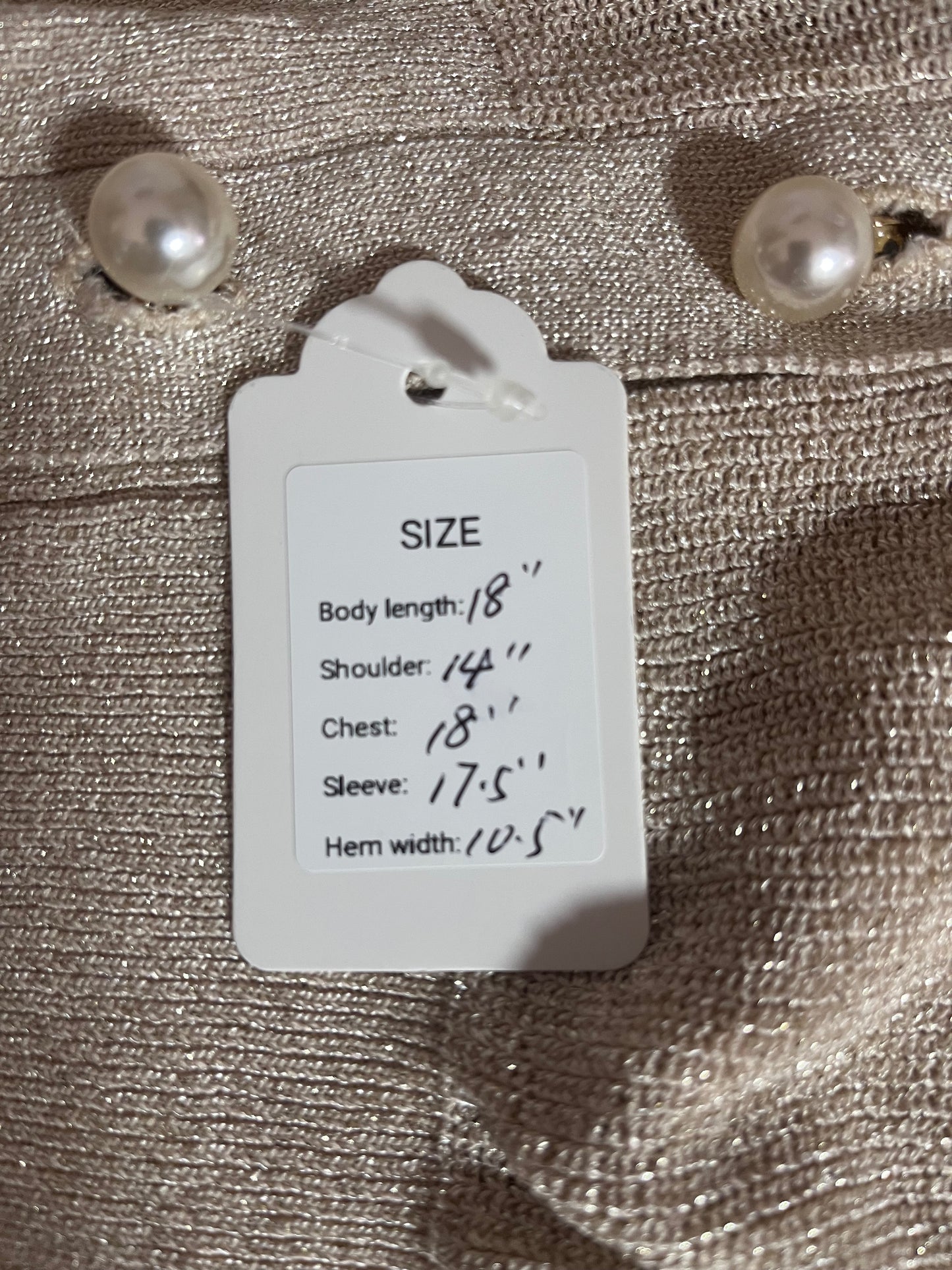 Beige shimmer cardigan