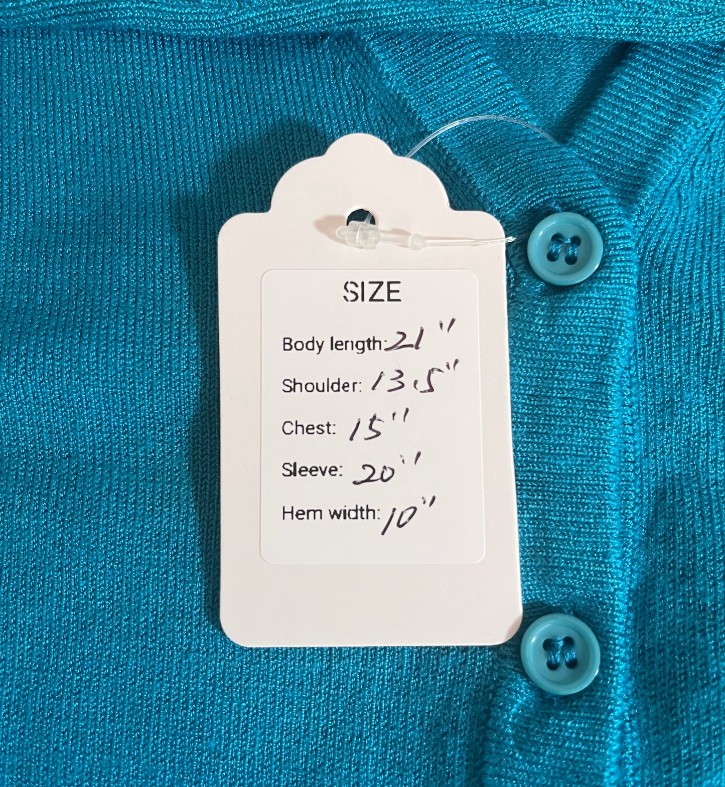 Teal blue classic cardigan