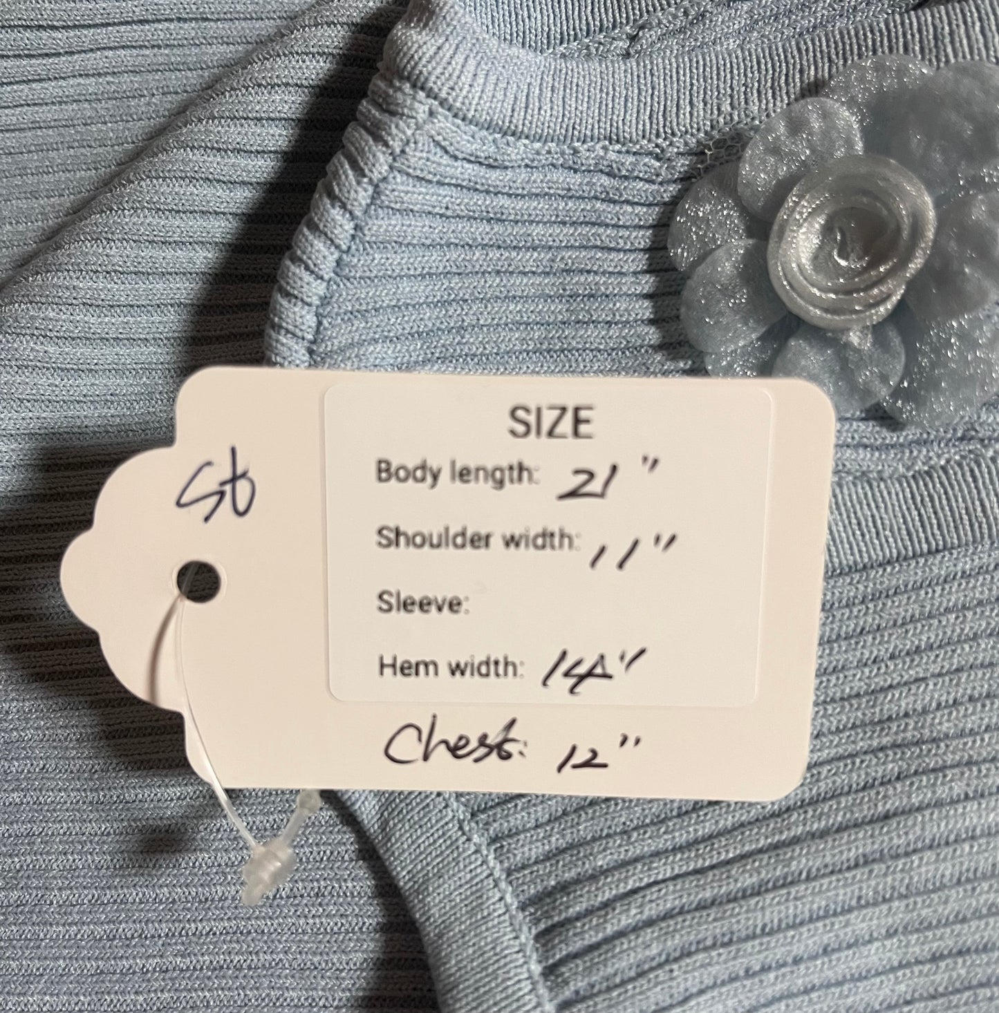 Light blue tank top with flowers