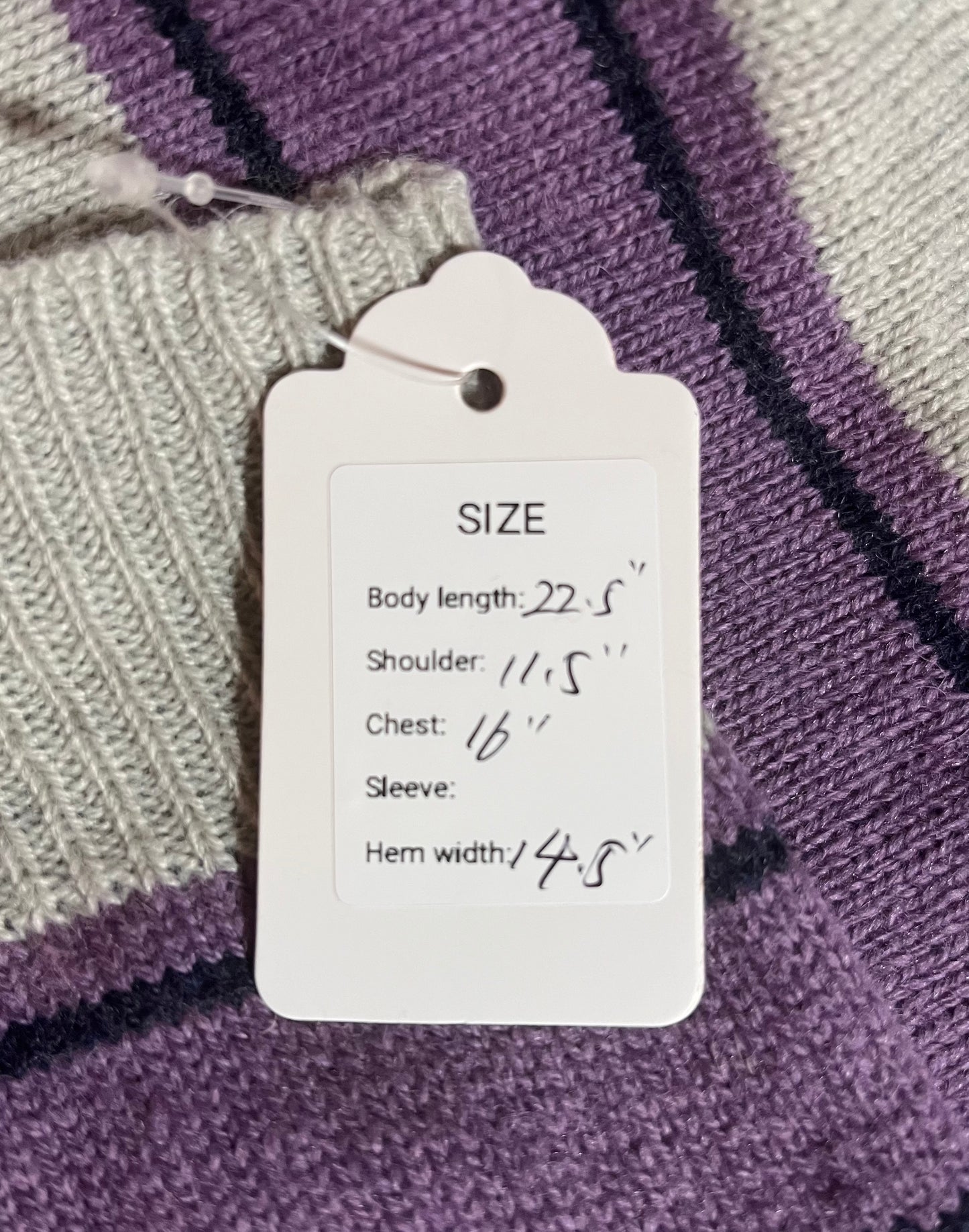 Stripe crew neck knit vest