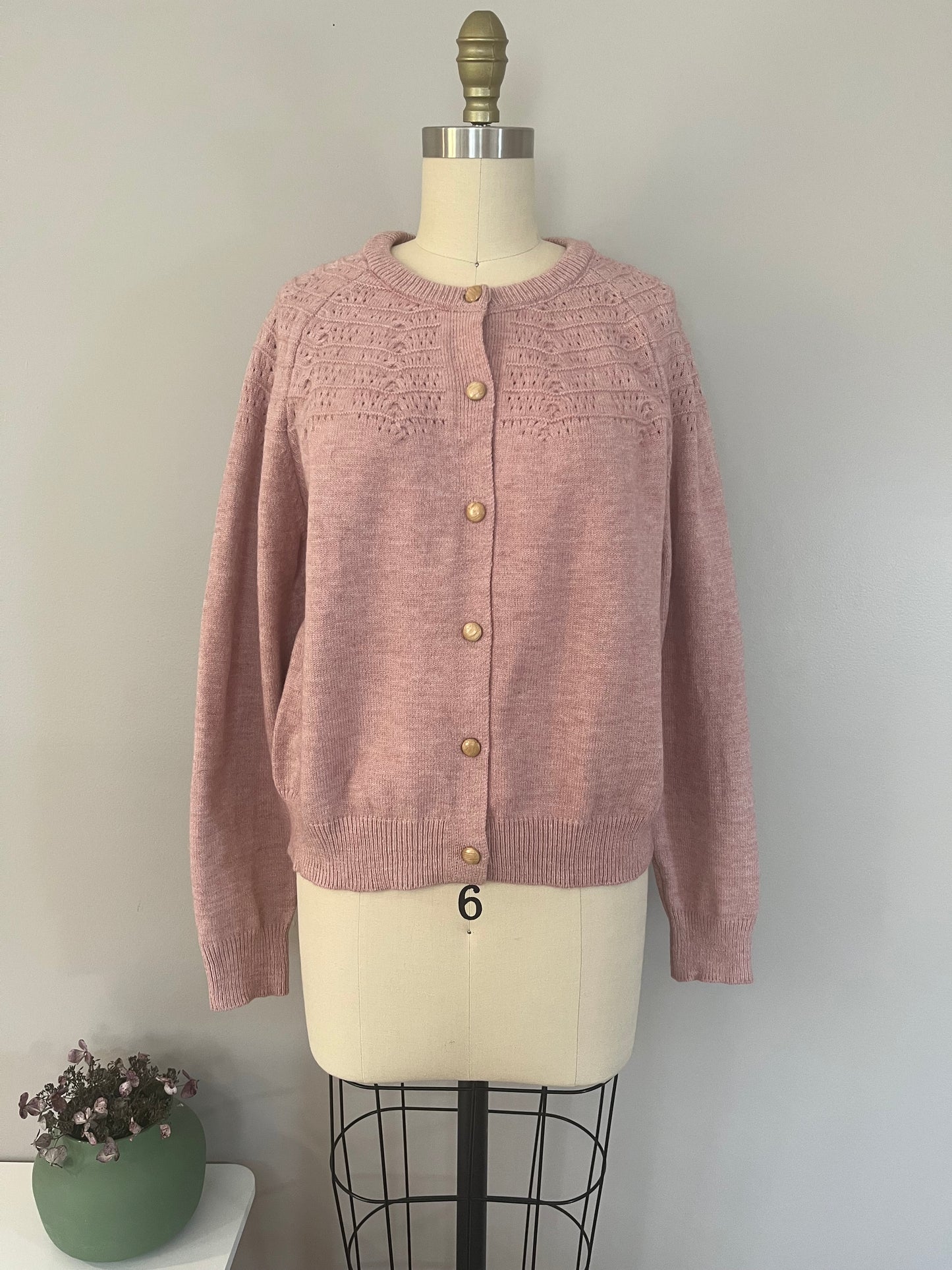 Blush pink Pointelle Cardigan