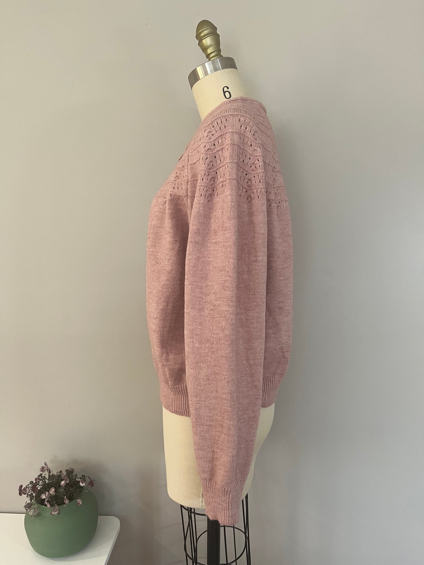 Blush pink Pointelle Cardigan