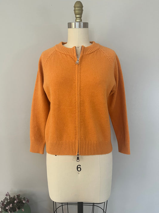 Golden Clay Zip Cardigan
