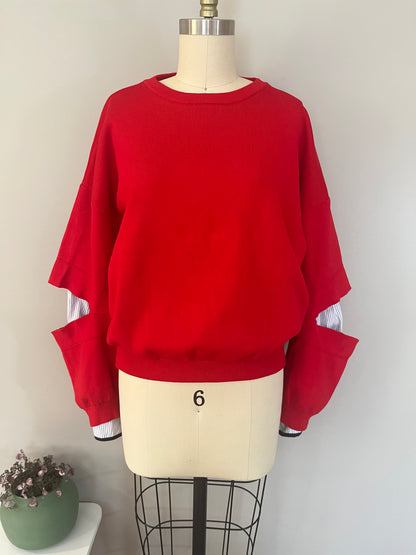 Red Double Cuff Sweater