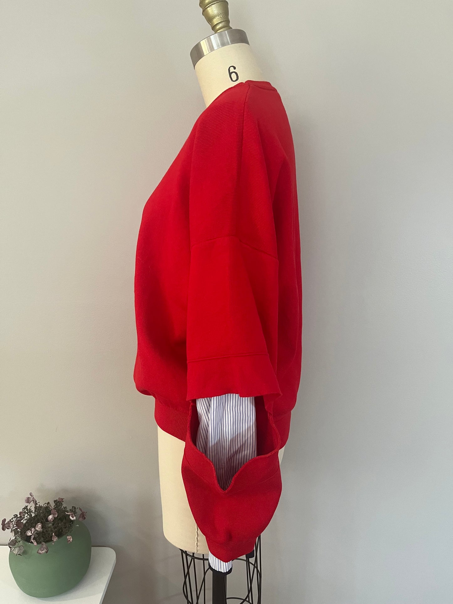 Red Double Cuff Sweater
