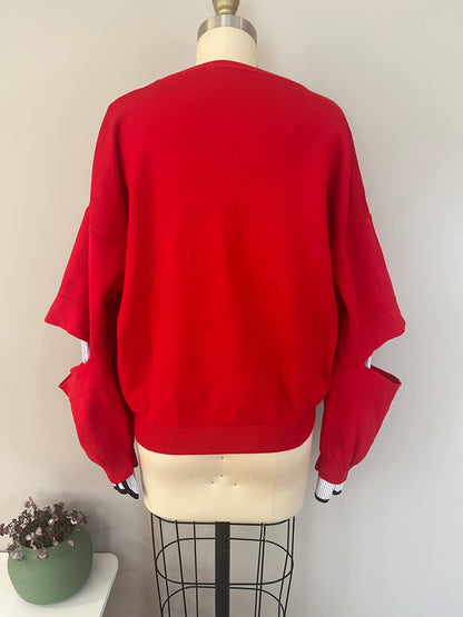 Red Double Cuff Sweater
